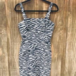 Switchblade Stilletto zebra print dress